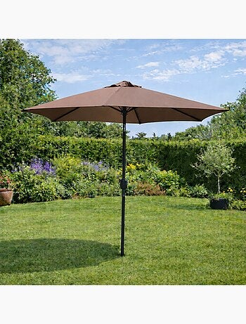 COME - Parasol circulaire 2.5 x 2.5 droit écru en aluminium