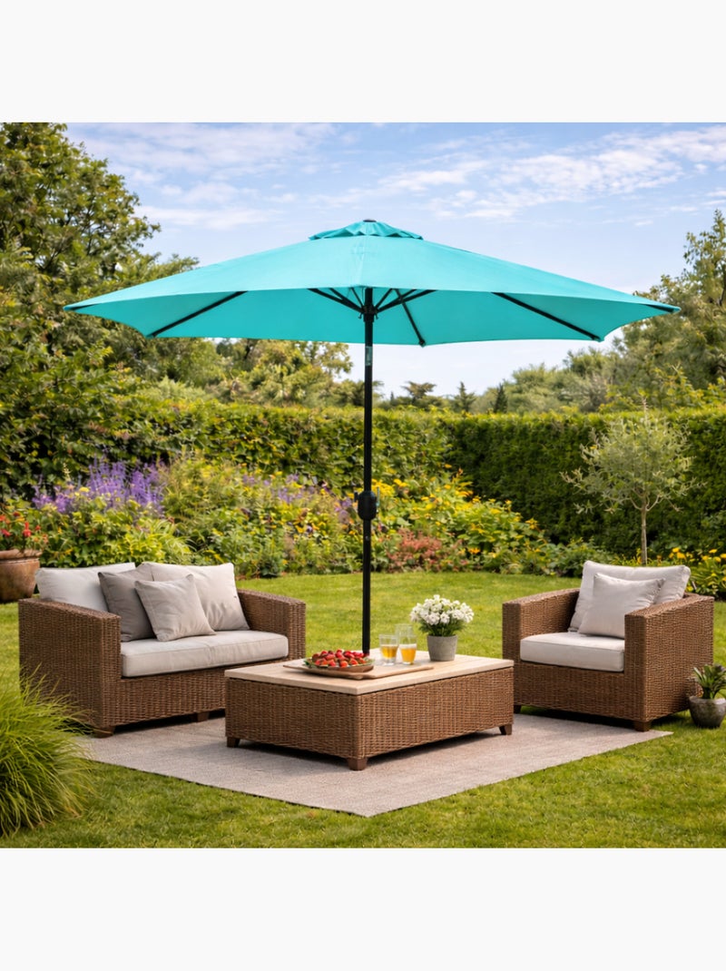 COME Parasol  bleu  rond 2,5 x 2,5 m Bleu Gris - Kiabi