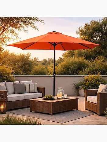 COME Parasol terracotta rond 2,5 x 2,5 m