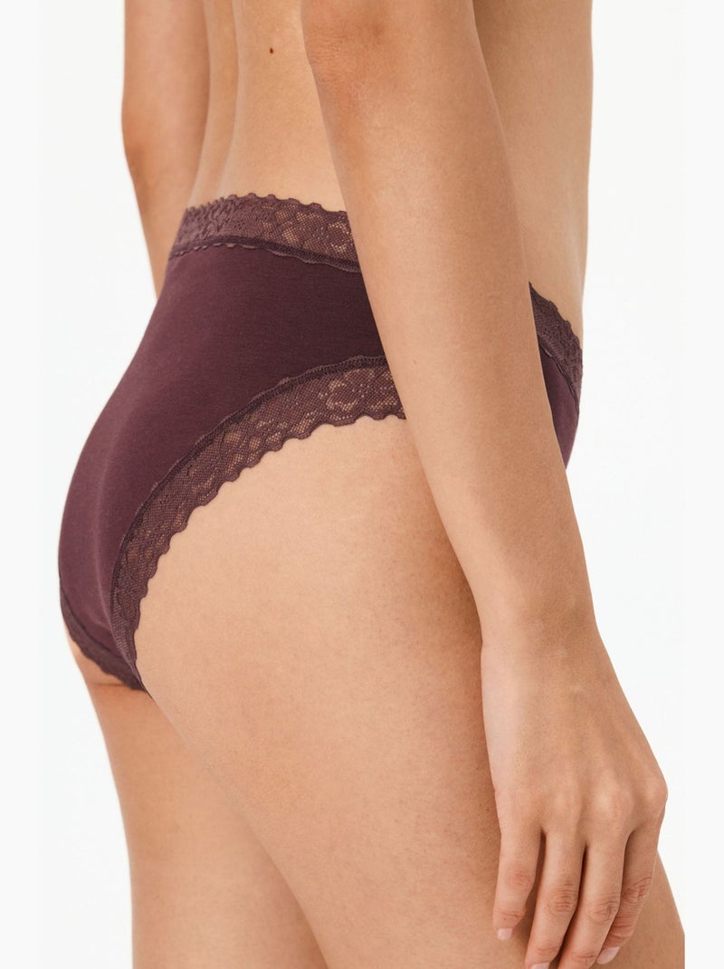 Comfy slip culotte en coton penti Rouge bordeaux - Kiabi