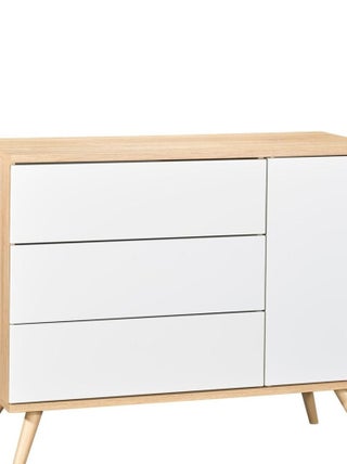 Commode 1 porte 3 tiroirs en bois - SAUTHON