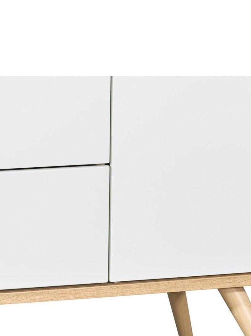 Commode 1 porte 3 tiroirs en bois - SAUTHON Blanc - Kiabi