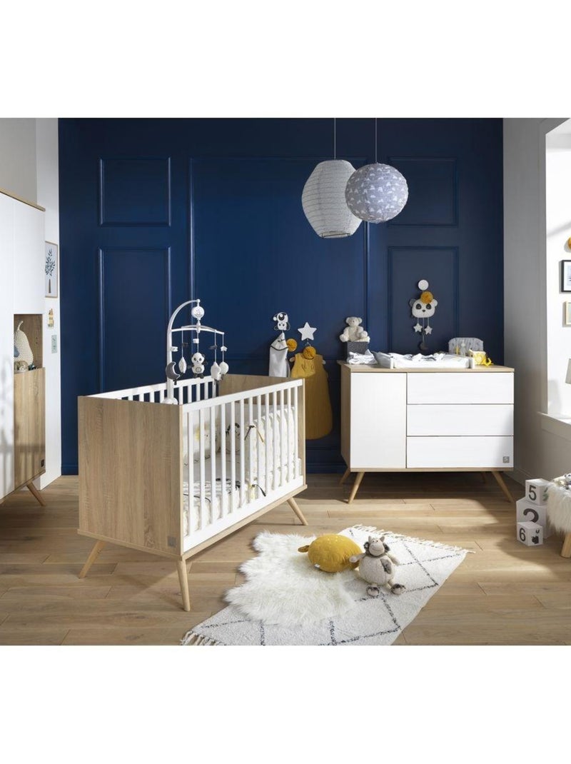 Commode 1 porte 3 tiroirs en bois - SAUTHON Blanc - Kiabi