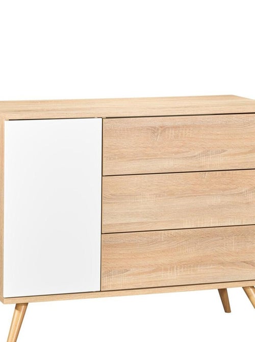 Commode 1 porte 3 tiroirs en bois - SAUTHON - Kiabi