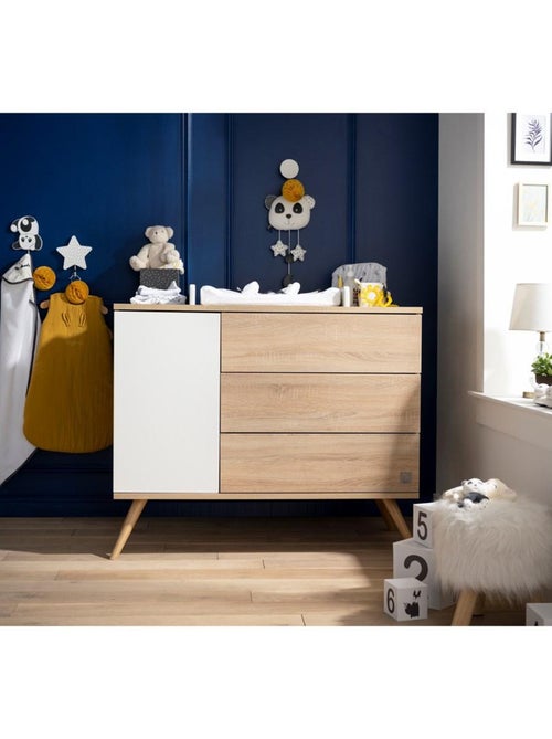 Commode 1 porte 3 tiroirs en bois - SAUTHON - Kiabi