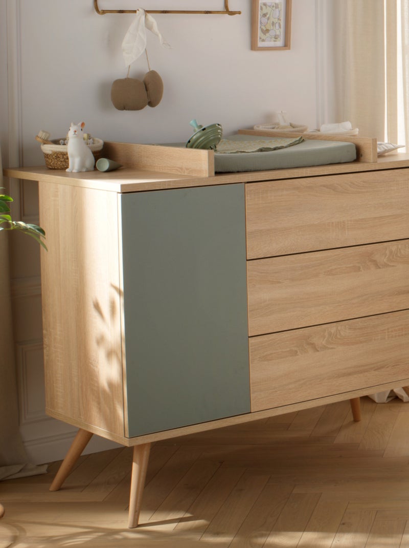 Commode 1 porte et 3 tiroirs - SAUTHON Vert - Kiabi