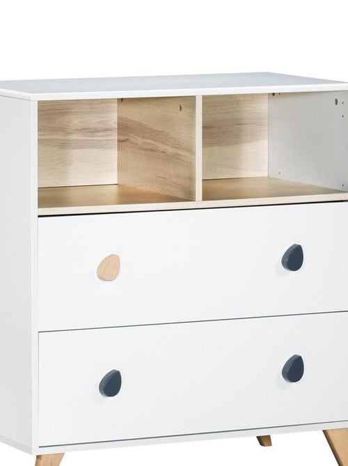 Commode 2 tiroirs 2 niches boutons goutte - SAUTHON - Kiabi