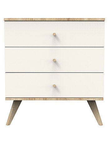 Commode 3 tiroirs avec pieds bois - SAUTHON