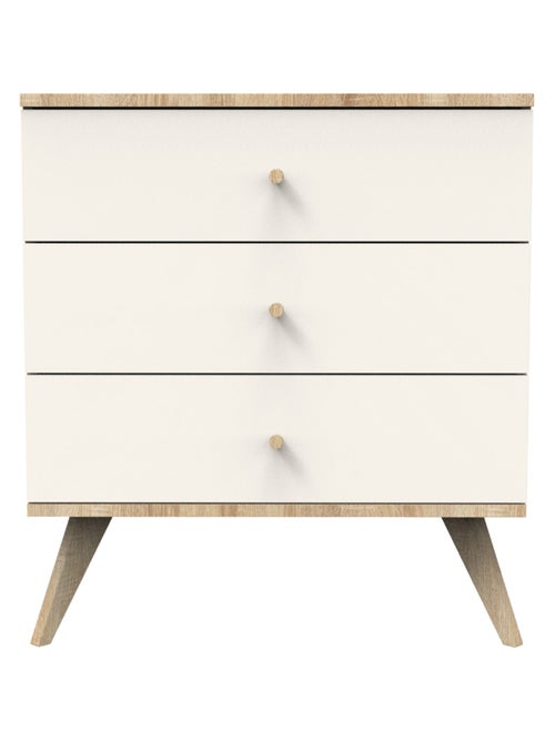 Commode 3 tiroirs avec pieds bois - SAUTHON - Kiabi