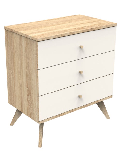 Commode 3 tiroirs avec pieds bois - SAUTHON - Kiabi