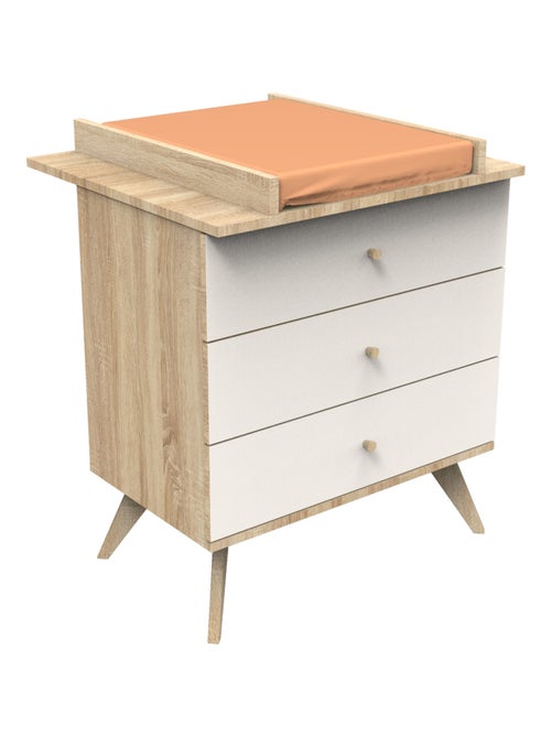 Commode 3 tiroirs avec pieds bois - SAUTHON - Kiabi