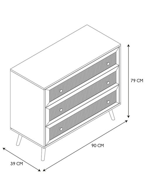 Commode 3 tiroirs Bali - Kiabi Commode 3 tiroirs Bali - Kiabi