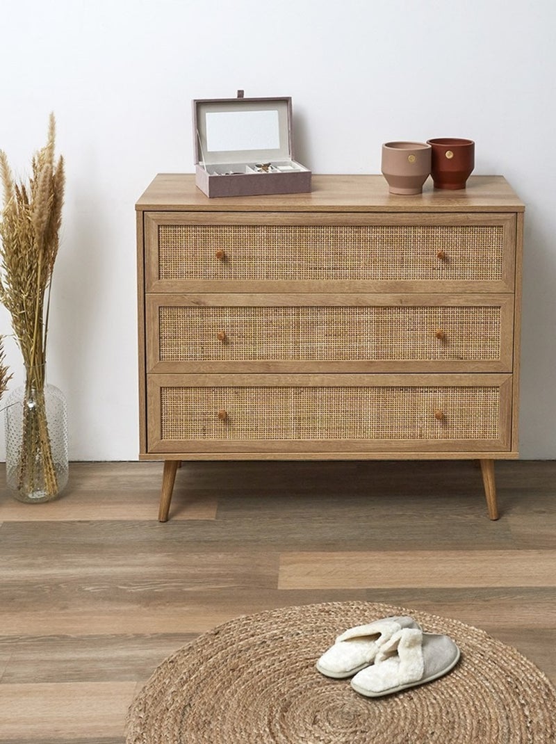 Commode 3 tiroirs Bali Beige - Kiabi