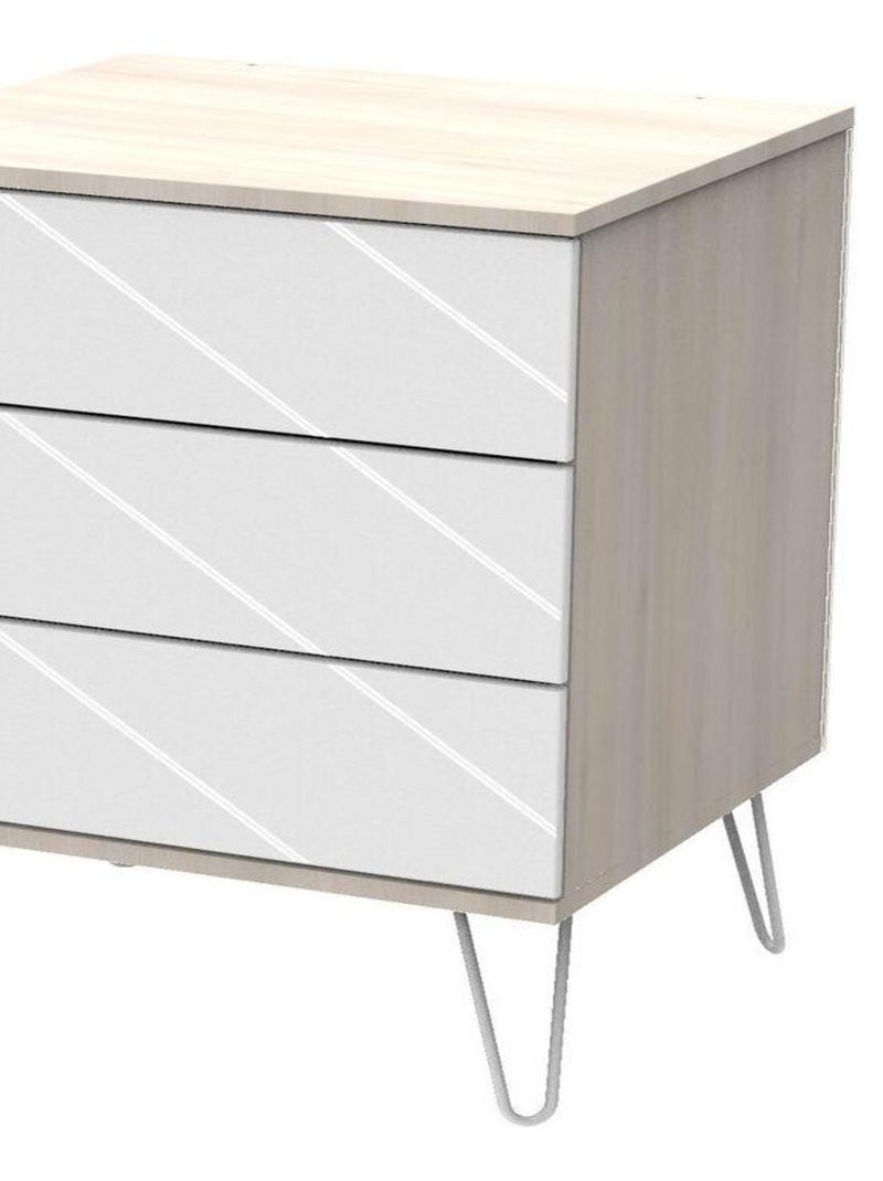 Commode 3 tiroirs bois - SAUTHON Blanc - Kiabi