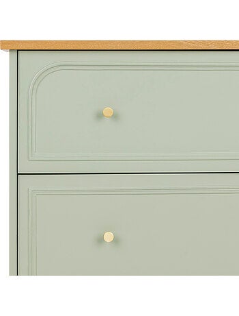 Commode 3 tiroirs en bois avec plateau en frêne
