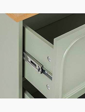 Commode 3 tiroirs en bois avec plateau en frêne