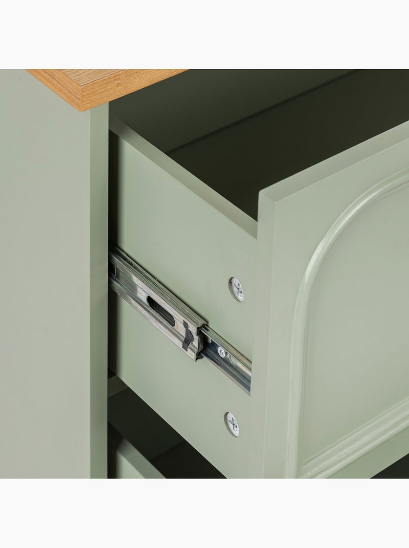 Commode 3 tiroirs en bois avec plateau en frêne Bleu céladon - Kiabi
