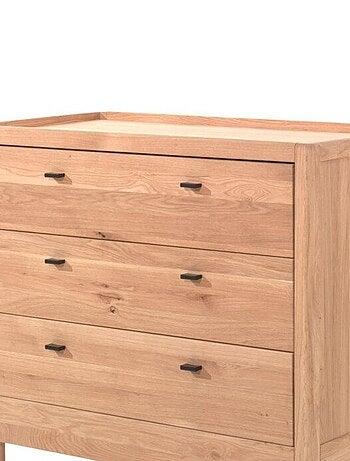 Commode 3 tiroirs en chêne massif ROMANE