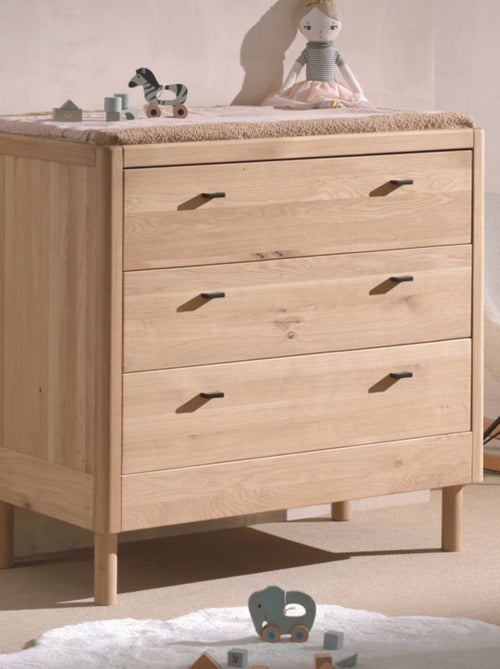 Commode 3 tiroirs en chêne massif  ROMANE - Kiabi