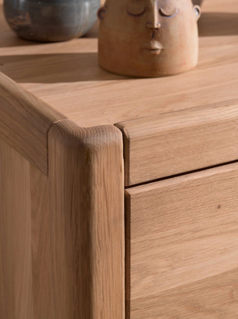 Commode 3 tiroirs en chêne massif  ROMANE Bois naturel - Kiabi