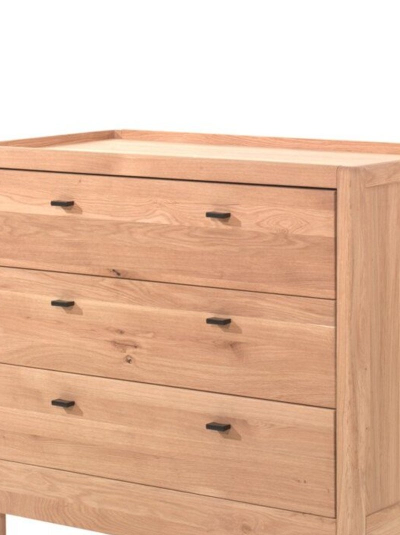 Commode 3 tiroirs en chêne massif  ROMANE Bois naturel - Kiabi