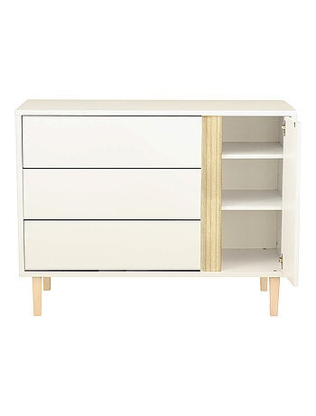 Commode 3 tiroirs et 1 porte pieds bois - SAUTHON