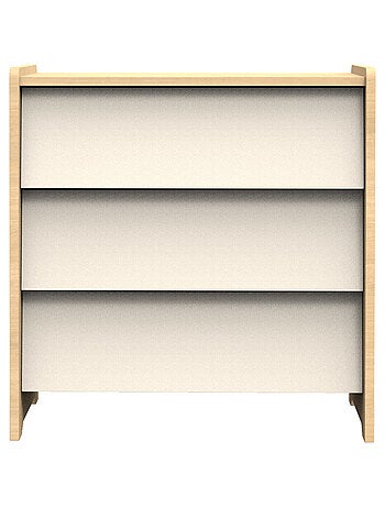 Commode 3 tiroirs façades inclinées en bois décor chêne miel - SAUTHON
