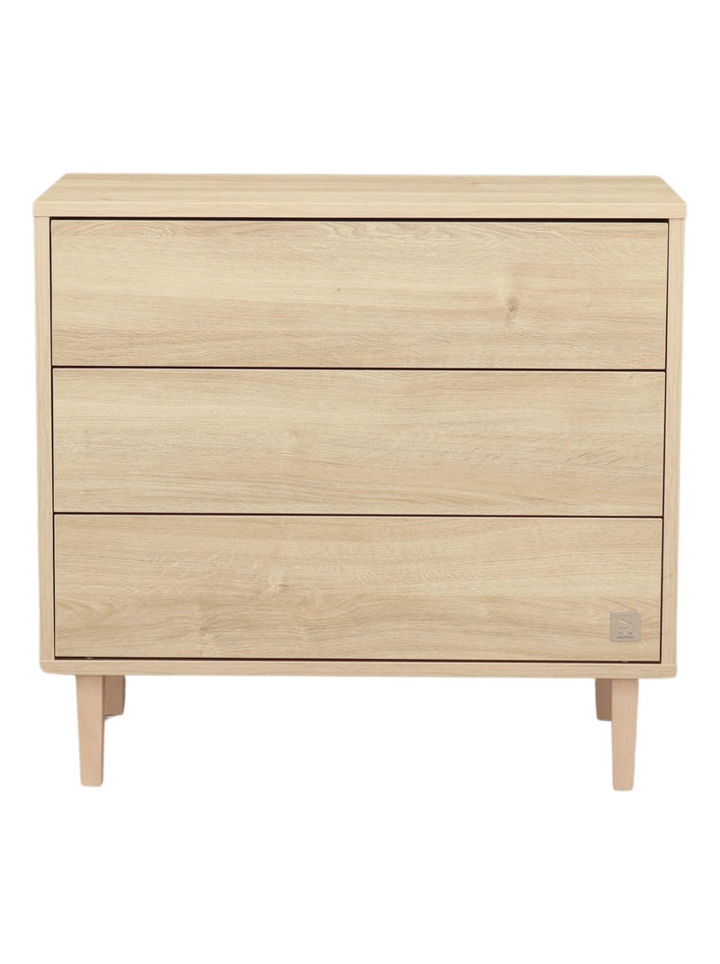 Commode 3 tiroirs pieds bois - SAUTHON Marron - Kiabi
