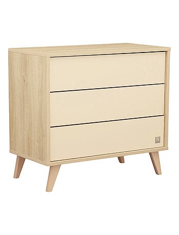 Commode 3 tiroirs sur pieds bois obliques - SAUTHON