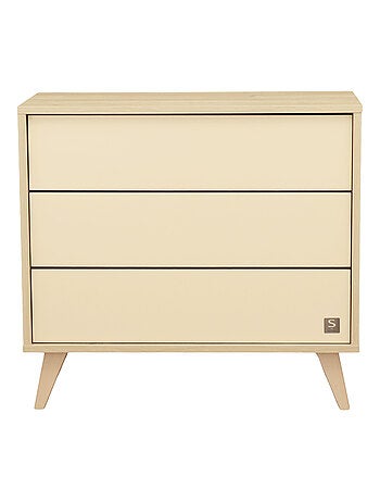 Commode 3 tiroirs sur pieds bois obliques - SAUTHON