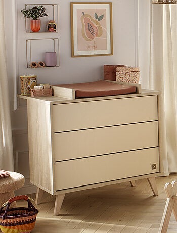 Commode 3 tiroirs sur pieds bois obliques - SAUTHON