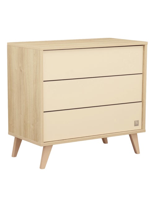 Commode 3 tiroirs sur pieds bois obliques - SAUTHON - Kiabi