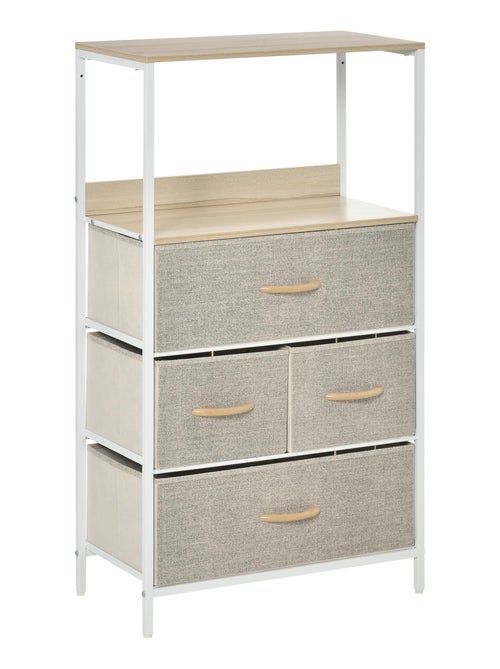 Commode 4 tiroirs 58 x 29 x 103 cm gris - Kiabi