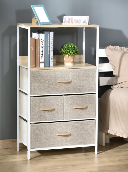 Commode 4 tiroirs 58 x 29 x 103 cm gris - Kiabi