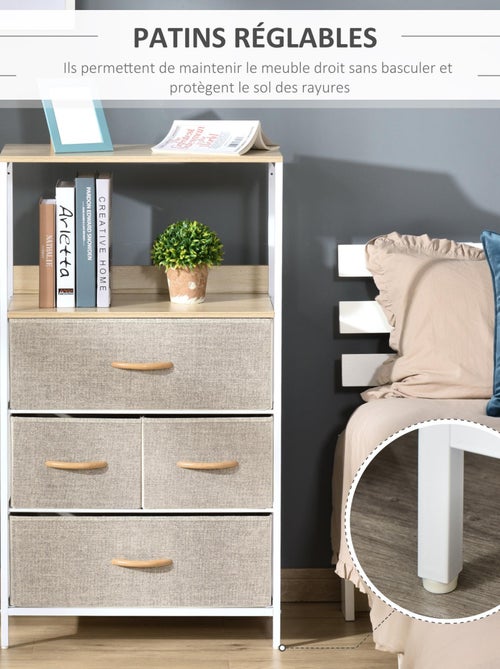 Commode 4 tiroirs 58 x 29 x 103 cm gris - Kiabi