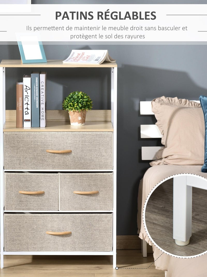 Commode 4 tiroirs 58 x 29 x 103 cm gris Gris - Kiabi