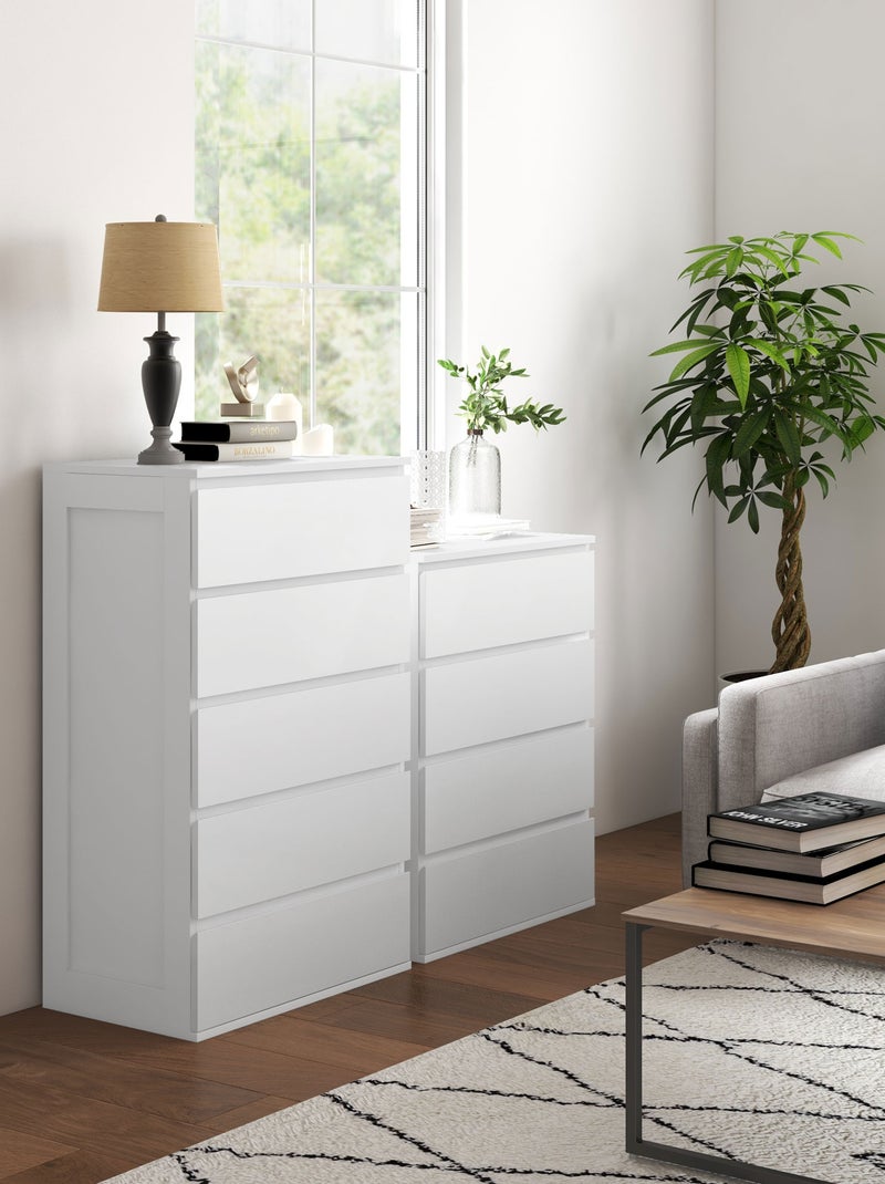 Commode 4 tiroirs dim. 60L x 40l x 80H cm blanc Blanc Blanc - Kiabi