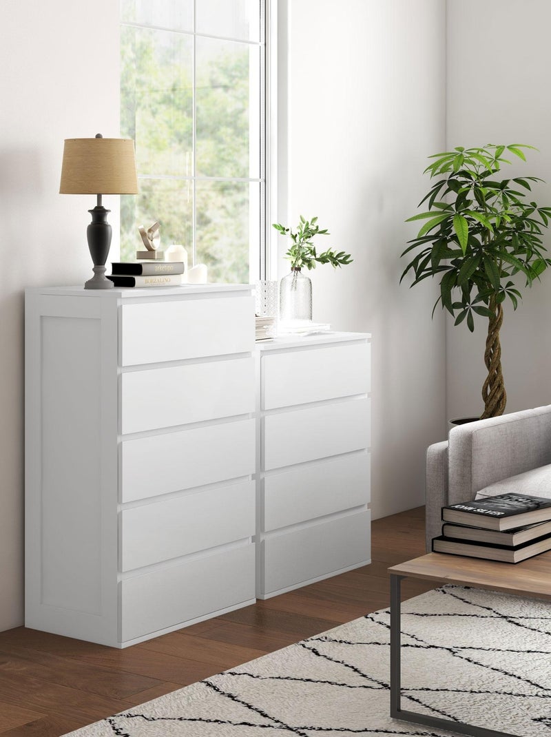 Commode 4 tiroirs dim. 60L x 40l x 80H cm blanc Blanc - Kiabi