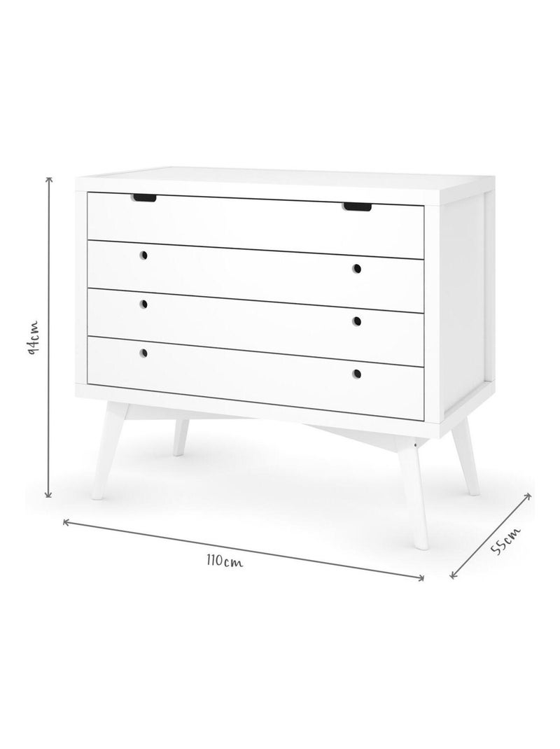 Commode 4 tiroirs Marley - AKITEN RETAIL Blanc - Kiabi
