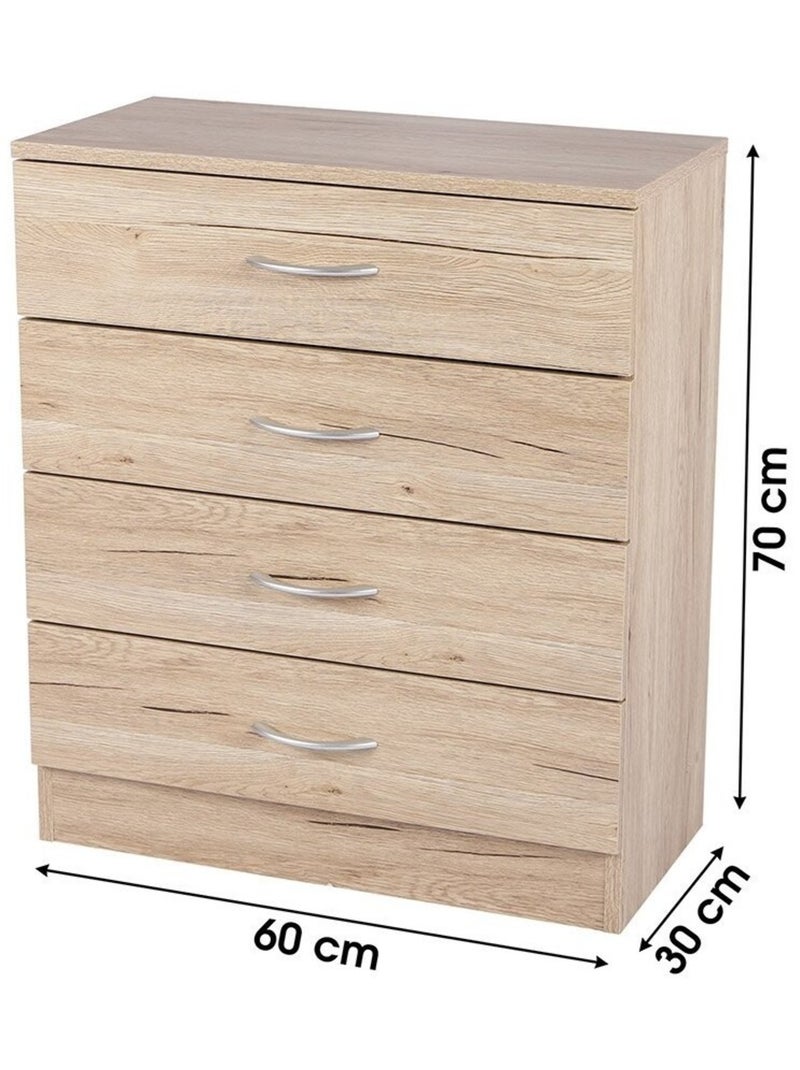 Commode 4 tiroirs Pratik Beige - Kiabi