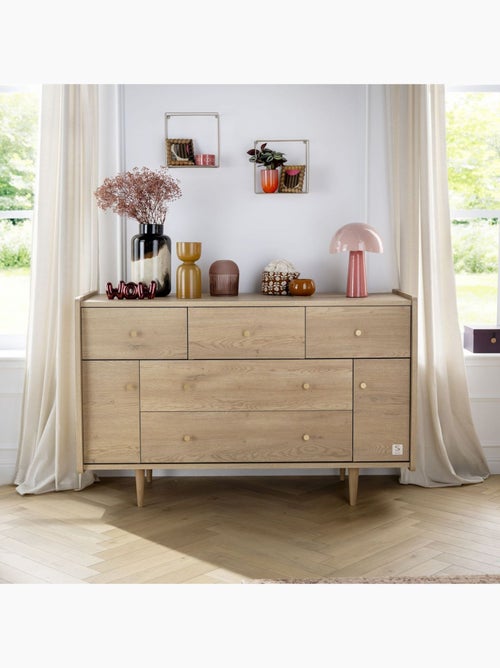 Commode 5 tiroirs et 2 portes pieds bois et poignées métal - SAUTHON - Kiabi