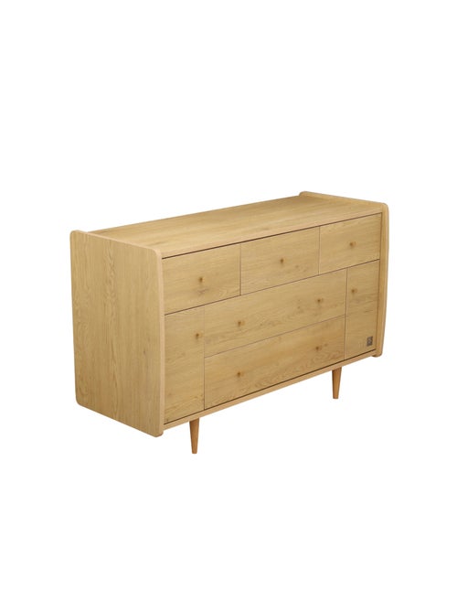 Commode 5 tiroirs et 2 portes pieds bois et poignées métal - SAUTHON - Kiabi