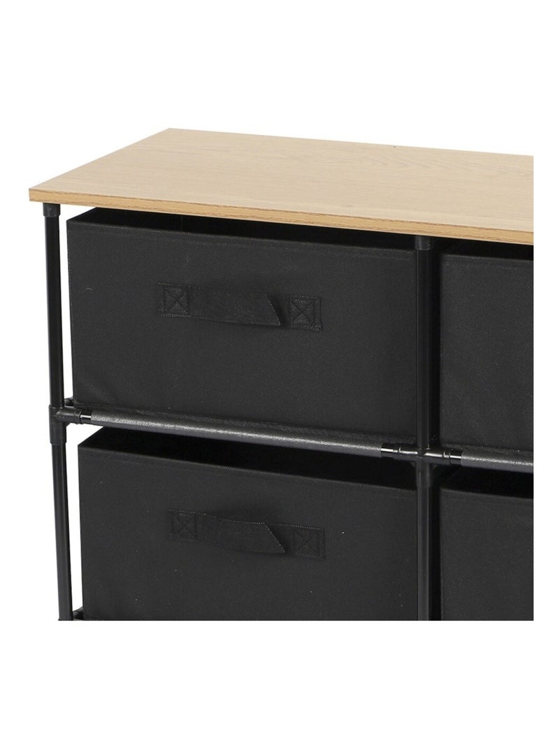 Commode 6 tiroirs intissés Noir - Kiabi