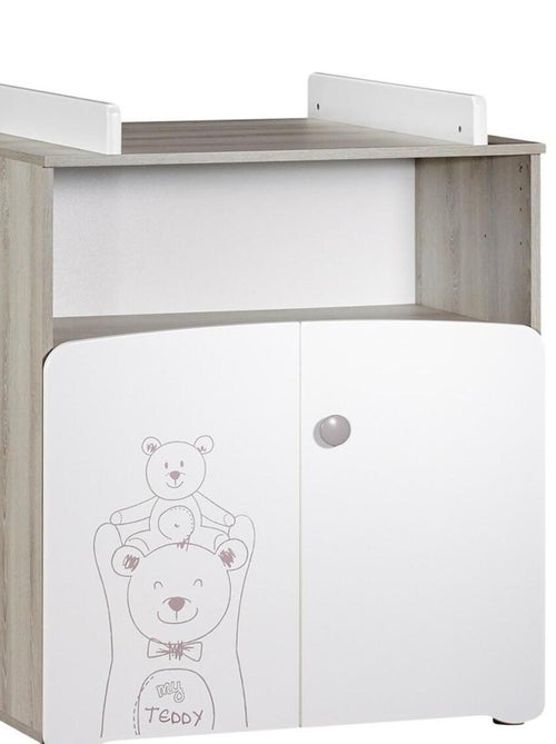 Commode à langer 2 portes 97x76x66cm en bois blanc - BABYPRICE - Kiabi