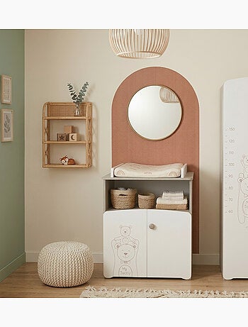Commode à langer 2 portes en bois - BABYPRICE