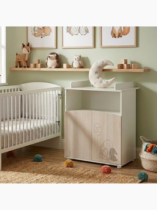 Commode à langer 2 portes et une niche décor bois - BABYPRICE - Kiabi