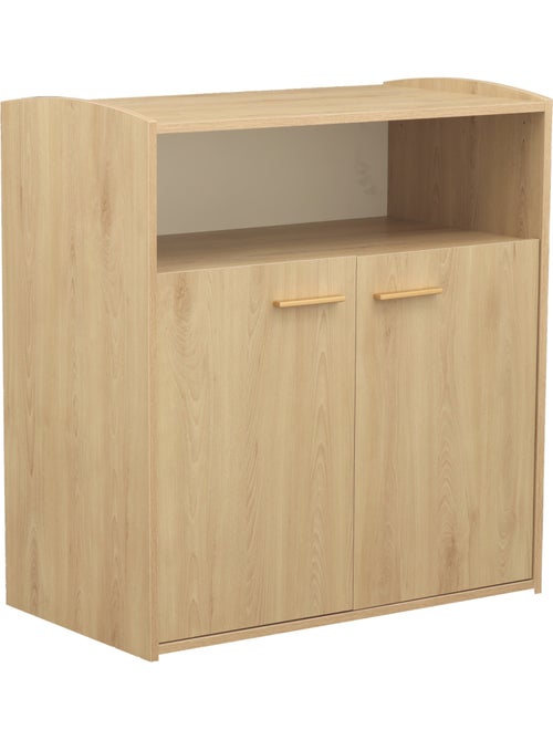 Commode à langer 2 portes et une niche décor bois hêtre - SAUTHON - Kiabi