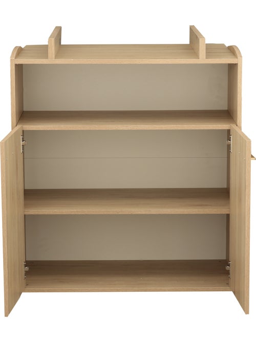 Commode à langer 2 portes et une niche décor bois hêtre - SAUTHON - Kiabi