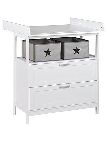 Commode à langer 2 tiroirs + 2 bacs de rangement 'Hamburg' ROBA