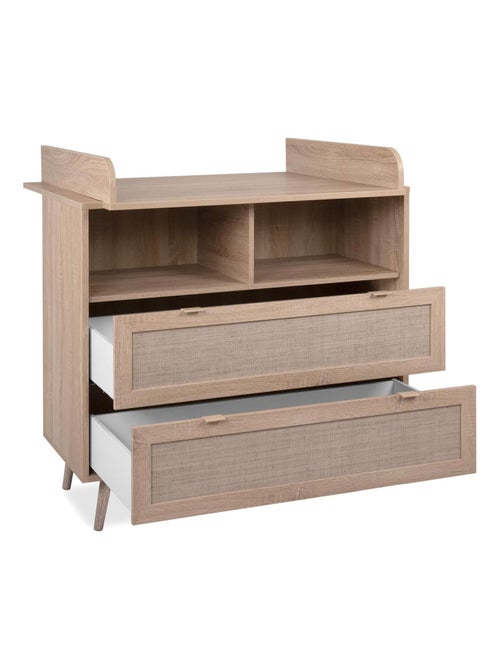 Commode à langer 2 tiroirs effet cannage - Kiabi